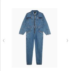 NWT TOPSHOP IDOL DENIM BOILER JUMPSUIT SIZE 10